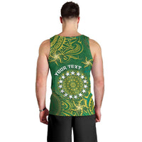 Personalised Cook Islands Men Tank Top Hibiscus Polynesian Tribal Pattern DT05 - Polynesian Pride