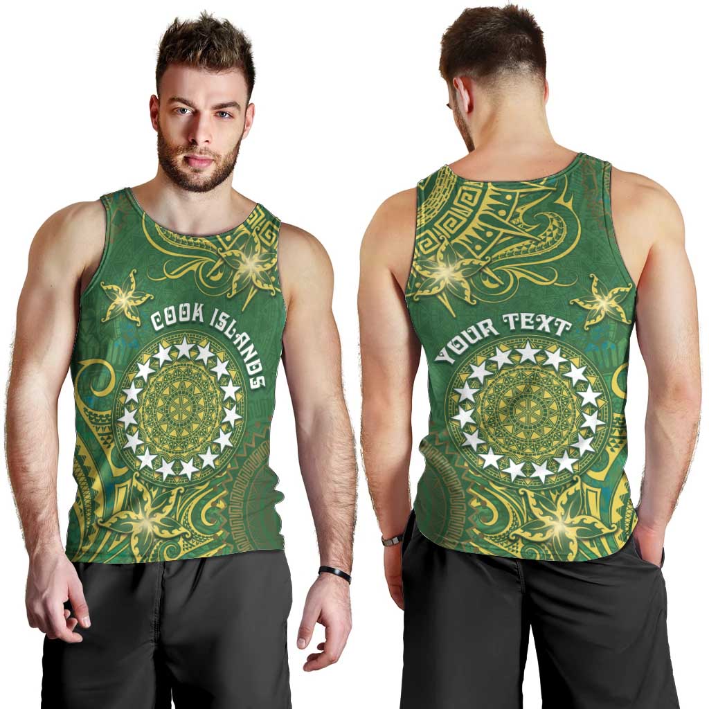 Personalised Cook Islands Men Tank Top Hibiscus Polynesian Tribal Pattern DT05 - Polynesian Pride