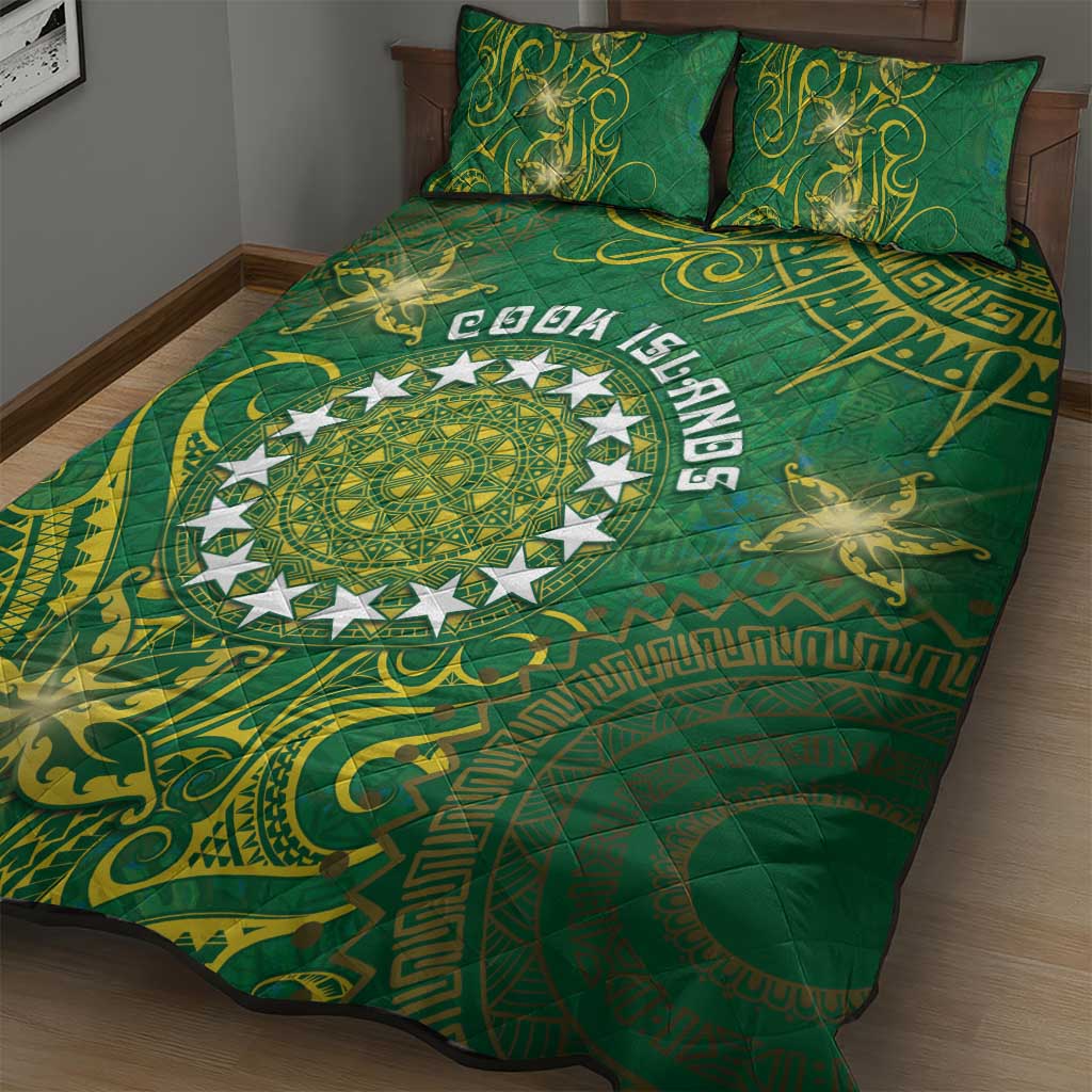 Cook Islands Quilt Bed Set Hibiscus Polynesian Tribal Pattern DT05 - Polynesian Pride
