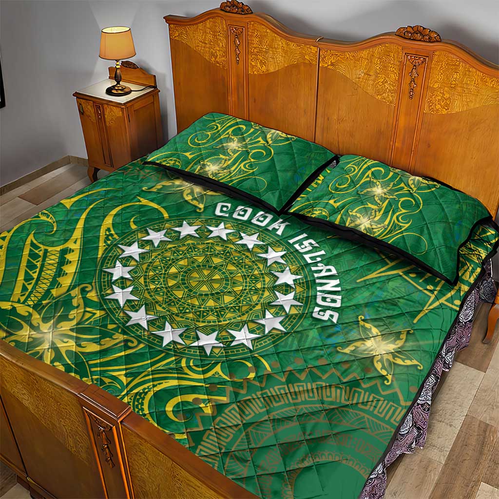 Cook Islands Quilt Bed Set Hibiscus Polynesian Tribal Pattern DT05 - Polynesian Pride