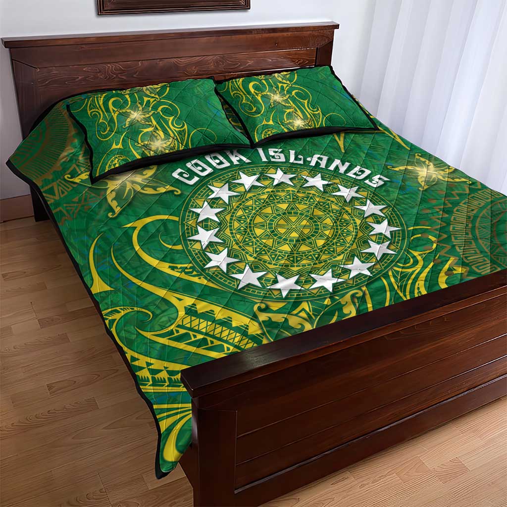 Cook Islands Quilt Bed Set Hibiscus Polynesian Tribal Pattern DT05 - Polynesian Pride