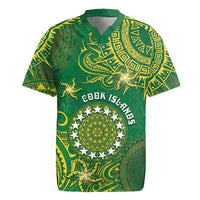 Personalised Cook Islands Rugby Jersey Hibiscus Polynesian Tribal Pattern DT05 Green - Polynesian Pride