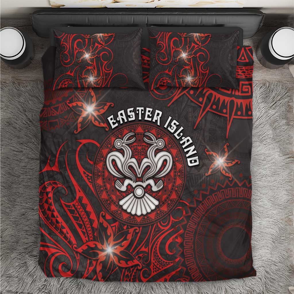 Easter Island Bedding Set Hibiscus Polynesian Tribal Pattern DT05 Black - Polynesian Pride