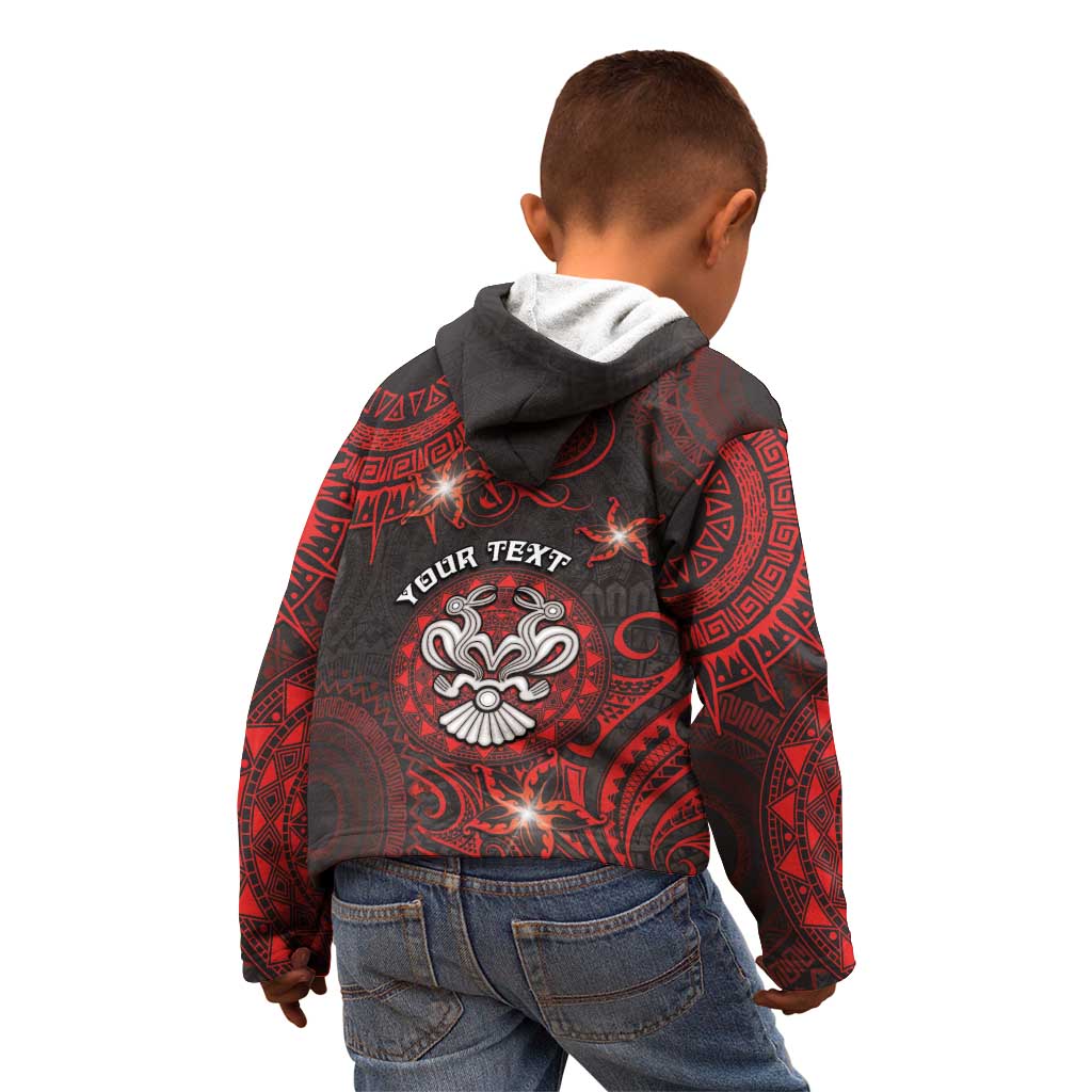 Personalised Easter Island Kid Hoodie Hibiscus Polynesian Tribal Pattern DT05 - Polynesian Pride