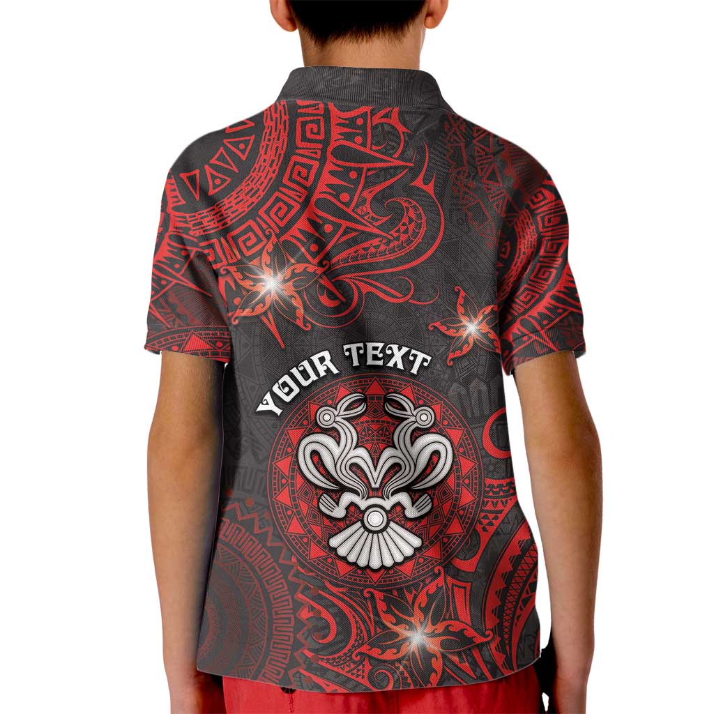 Personalised Easter Island Kid Polo Shirt Hibiscus Polynesian Tribal Pattern DT05 - Polynesian Pride