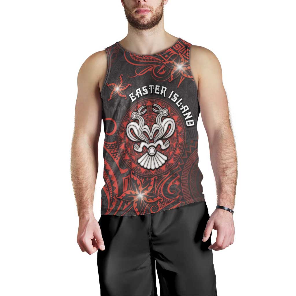Personalised Easter Island Men Tank Top Hibiscus Polynesian Tribal Pattern DT05 - Polynesian Pride
