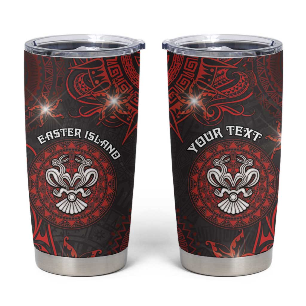 Personalised Easter Island Tumbler Cup Hibiscus Polynesian Tribal Pattern DT05 Black - Polynesian Pride