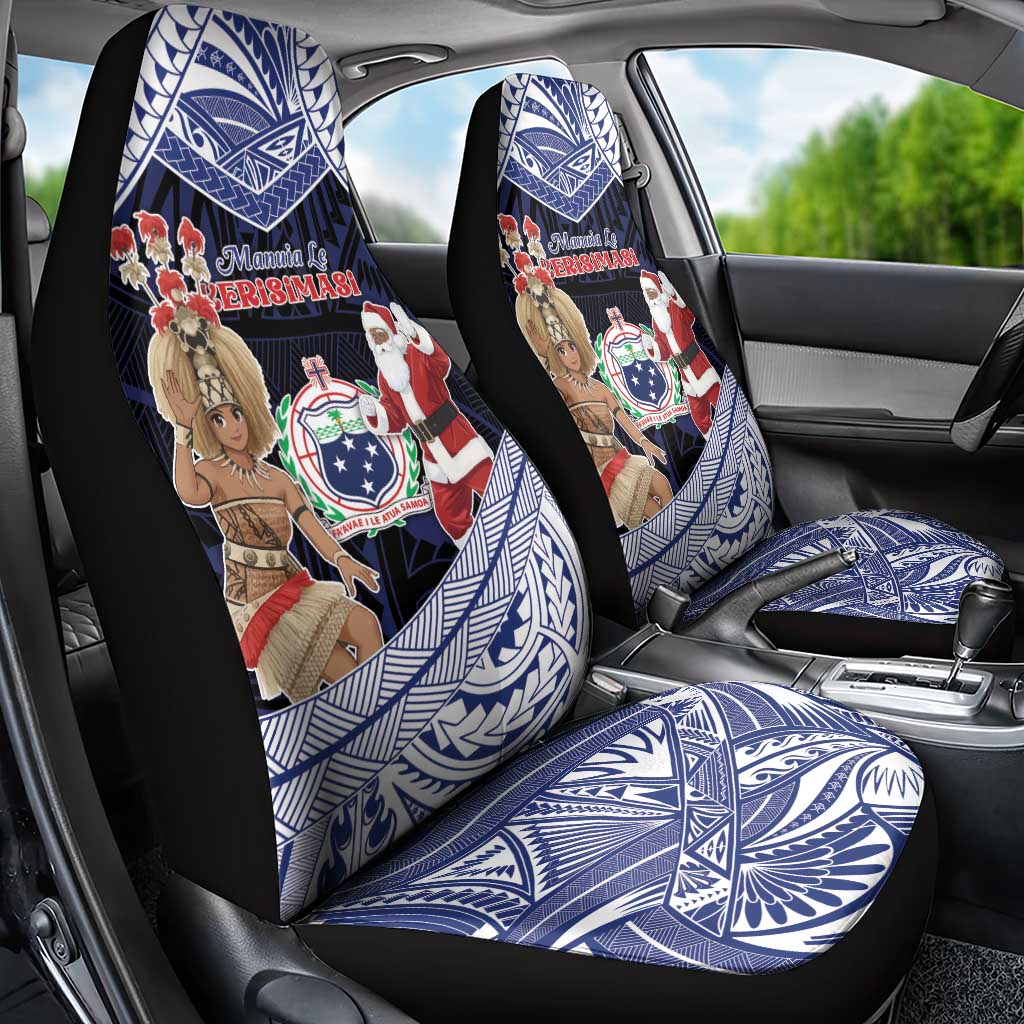 Samoa Christmas Car Seat Cover Samoan Siva Dance With Santa DT05 - Polynesian Pride