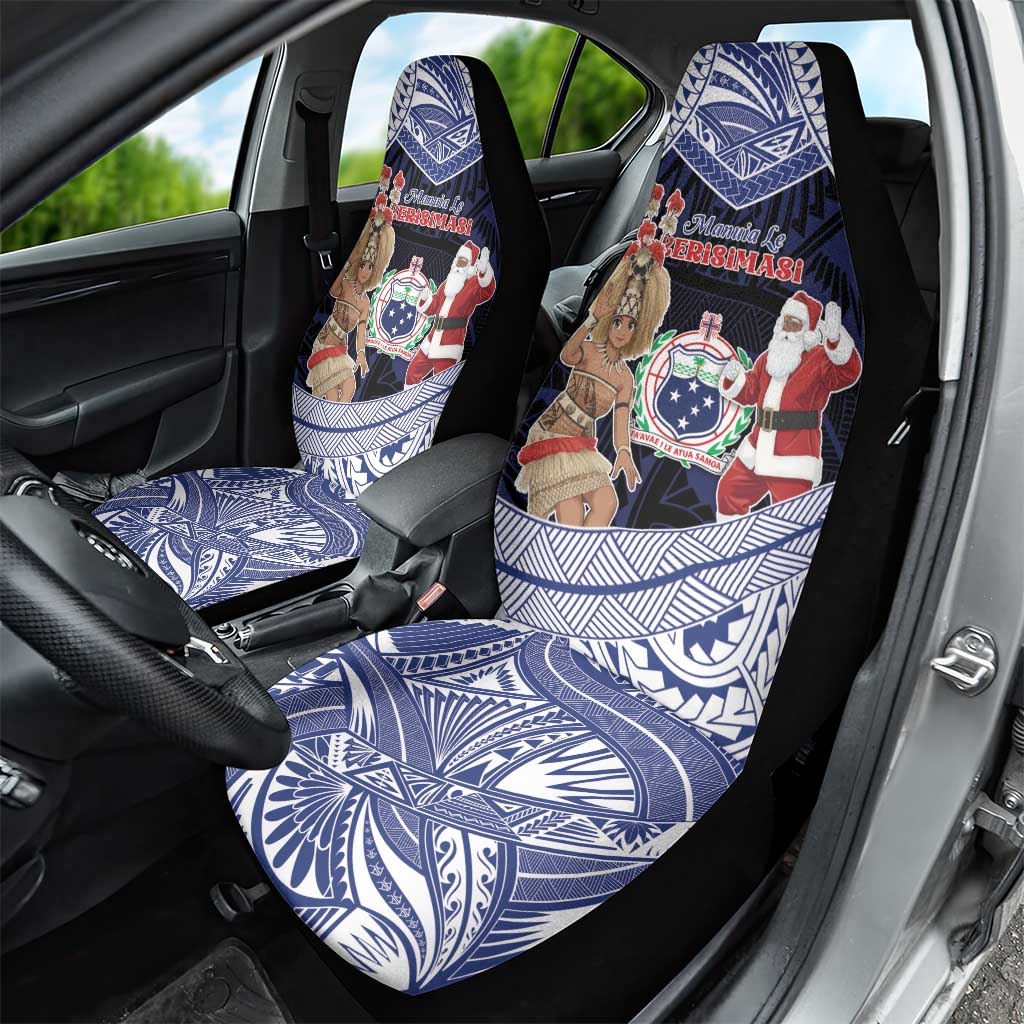 Samoa Christmas Car Seat Cover Samoan Siva Dance With Santa DT05 - Polynesian Pride