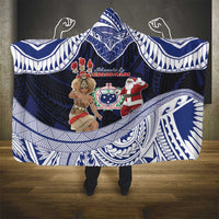 Samoa Christmas Hooded Blanket Samoan Siva Dance With Santa DT05 - Polynesian Pride
