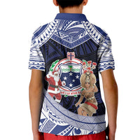 Samoa Christmas Kid Polo Shirt Samoan Siva Dance With Santa DT05 - Polynesian Pride