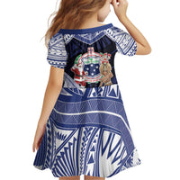 Samoa Christmas Kid Short Sleeve Dress Samoan Siva Dance With Santa DT05 - Polynesian Pride