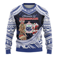 Samoa Christmas Ugly Christmas Sweater Samoan Siva Dance With Santa DT05 - Polynesian Pride