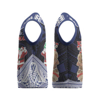Samoa Christmas Knitted V-Neck Vest Samoan Siva Dance With Santa DT05 - Polynesian Pride