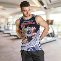 Samoa Christmas Men Tank Top Samoan Siva Dance With Santa DT05 Navy - Polynesian Pride