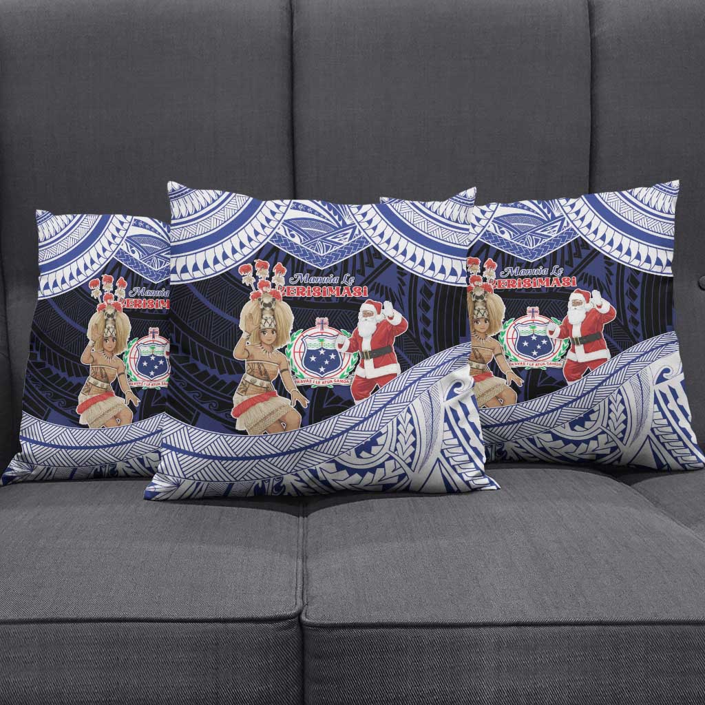 Samoa Christmas Pillow Cover Samoan Siva Dance With Santa DT05 - Polynesian Pride