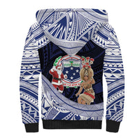 Samoa Christmas Sherpa Hoodie Samoan Siva Dance With Santa DT05 - Polynesian Pride