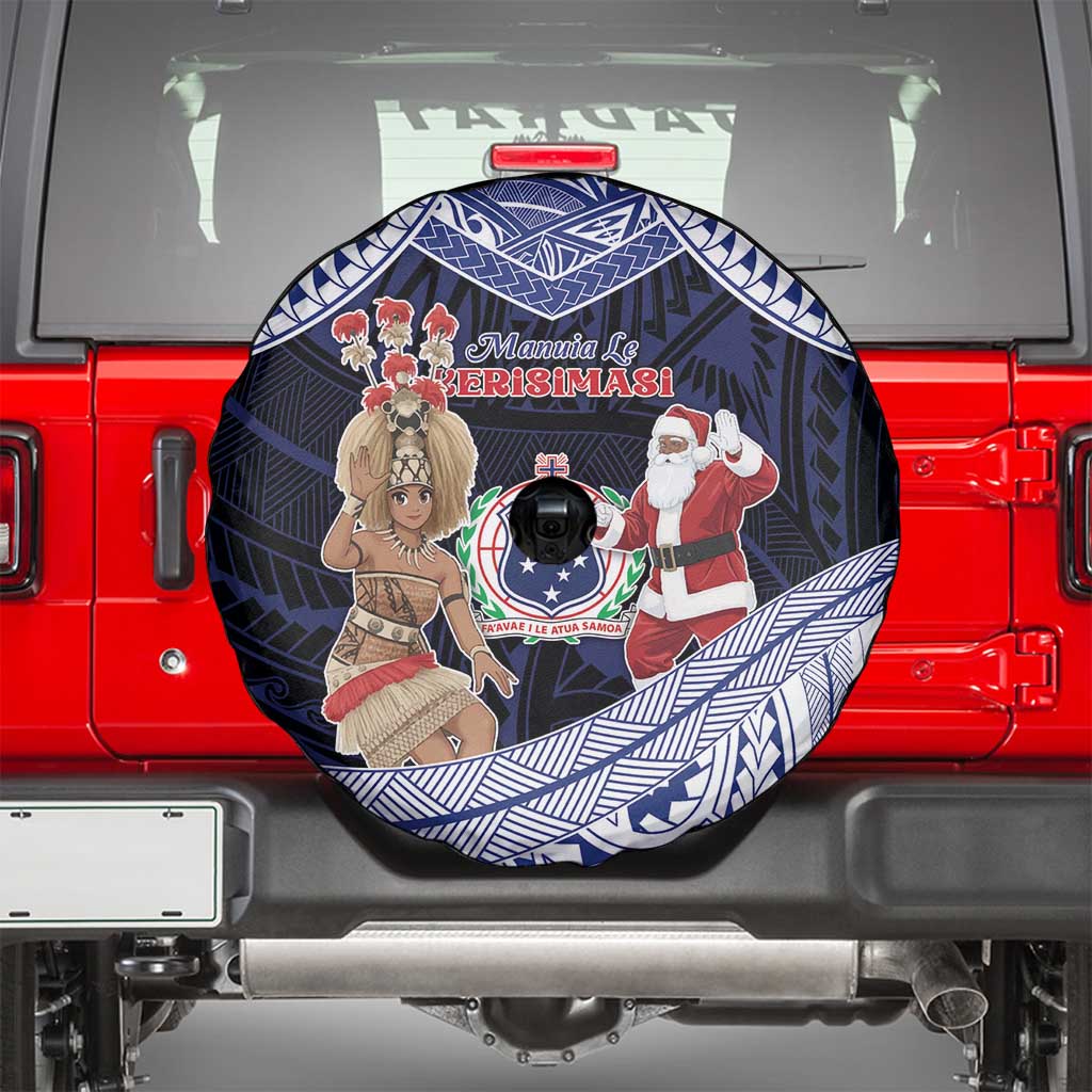 Samoa Christmas Spare Tire Cover Samoan Siva Dance With Santa DT05 - Polynesian Pride
