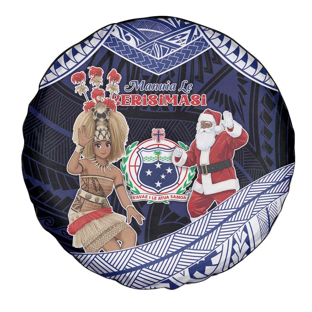 Samoa Christmas Spare Tire Cover Samoan Siva Dance With Santa DT05 - Polynesian Pride