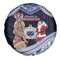 Samoa Christmas Spare Tire Cover Samoan Siva Dance With Santa DT05 - Polynesian Pride