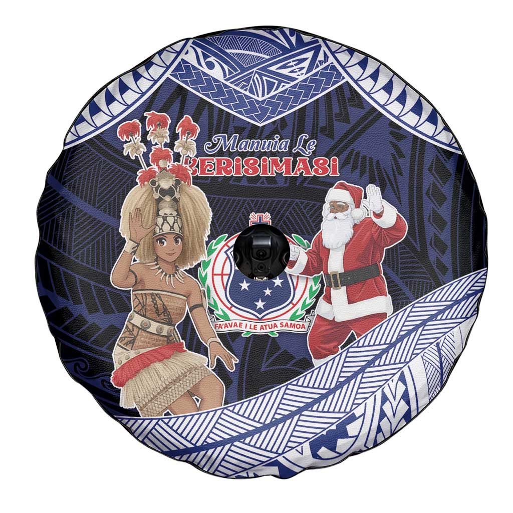 Samoa Christmas Spare Tire Cover Samoan Siva Dance With Santa DT05 - Polynesian Pride