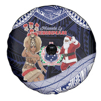 Samoa Christmas Spare Tire Cover Samoan Siva Dance With Santa DT05 - Polynesian Pride