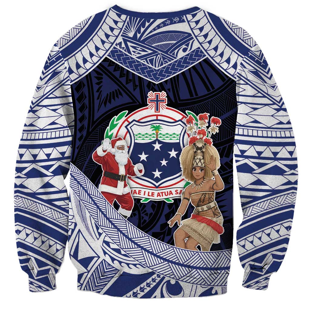 Samoa Christmas Sweatshirt Samoan Siva Dance With Santa DT05 - Polynesian Pride