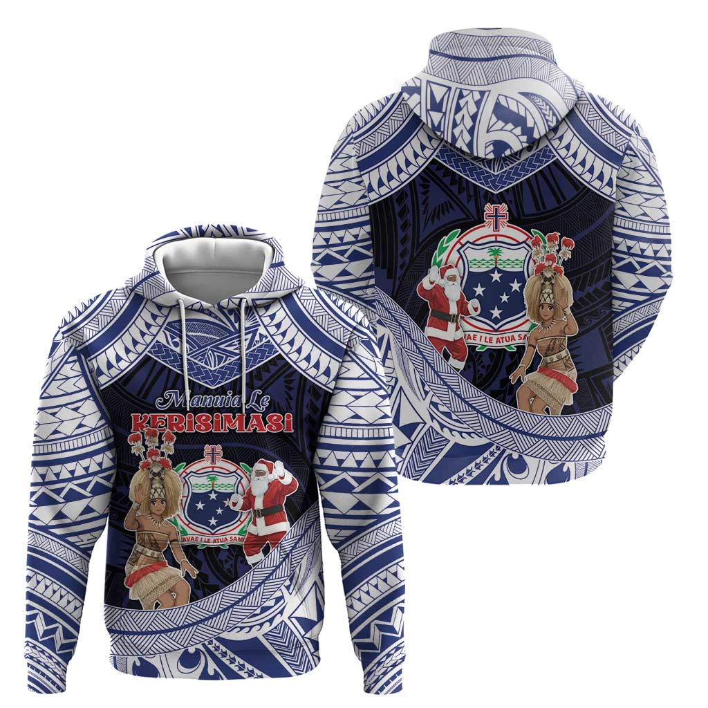 Samoa Christmas Zip Hoodie Samoan Siva Dance With Santa DT05 - Polynesian Pride