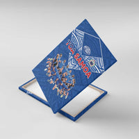 Toa Samoa Canvas Wall Art Samoan Warrior Spirit Rugby DT05 With Frame Blue - Polynesian Pride