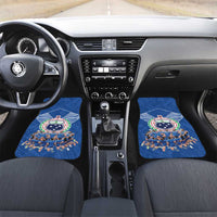 Toa Samoa Car Mats Samoan Warrior Spirit Rugby DT05 Set 2pcs - Front Blue - Polynesian Pride