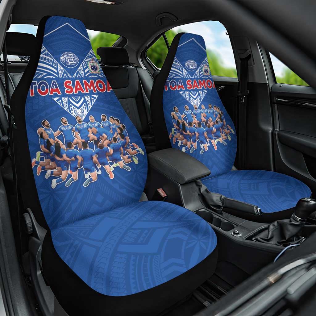 Toa Samoa Car Seat Cover Samoan Warrior Spirit Rugby DT05 One Size Blue - Polynesian Pride