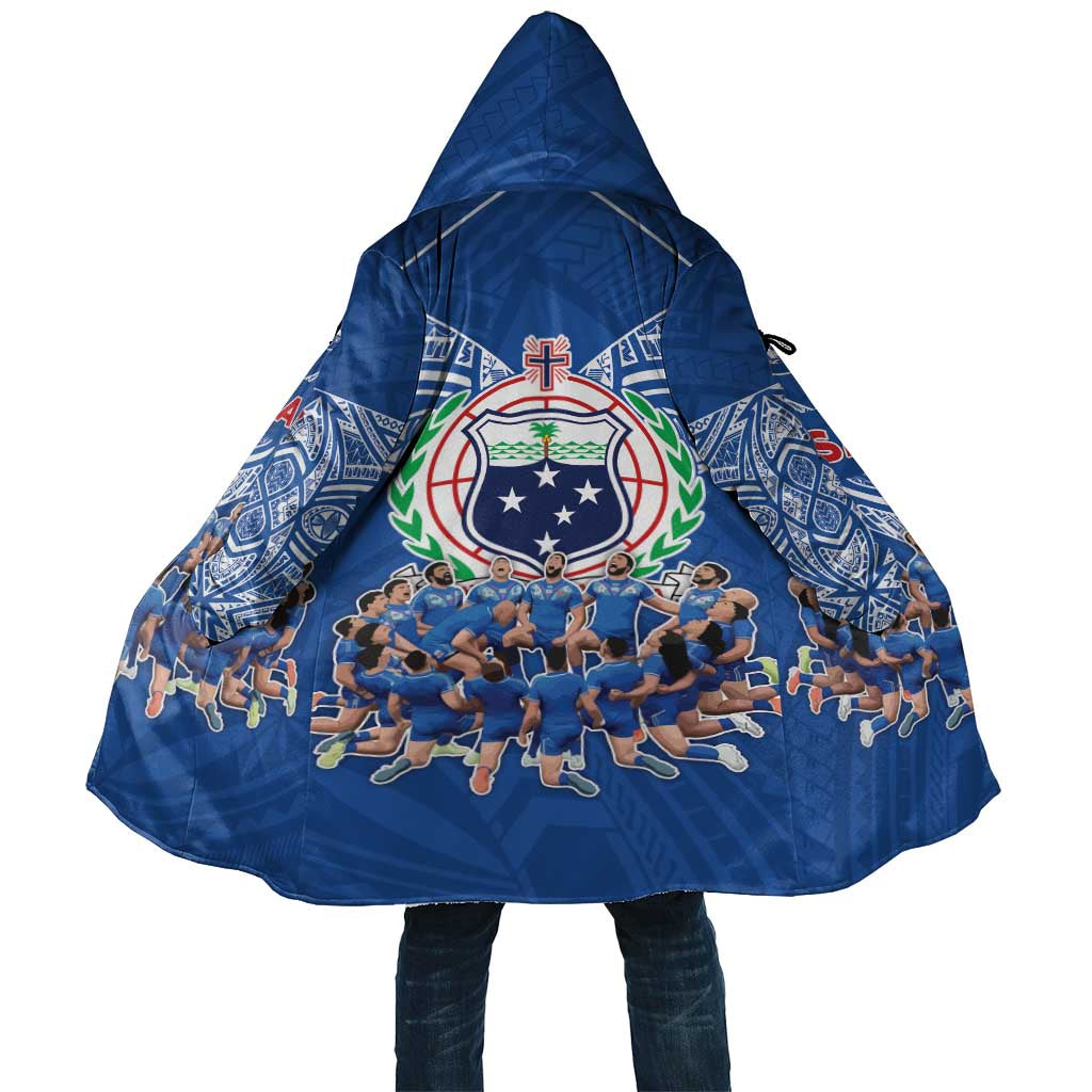 Toa Samoa Cloak Samoan Warrior Spirit Rugby DT05 Unisex Blue - Polynesian Pride