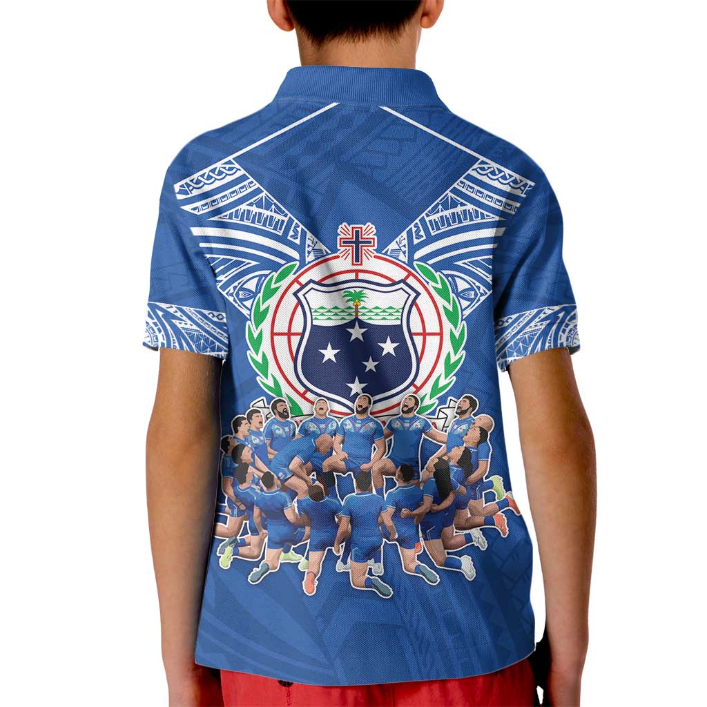 Toa Samoa Kid Polo Shirt Samoan Warrior Spirit Rugby DT05 - Polynesian Pride