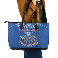 Toa Samoa Leather Tote Bag Samoan Warrior Spirit Rugby DT05 - Polynesian Pride