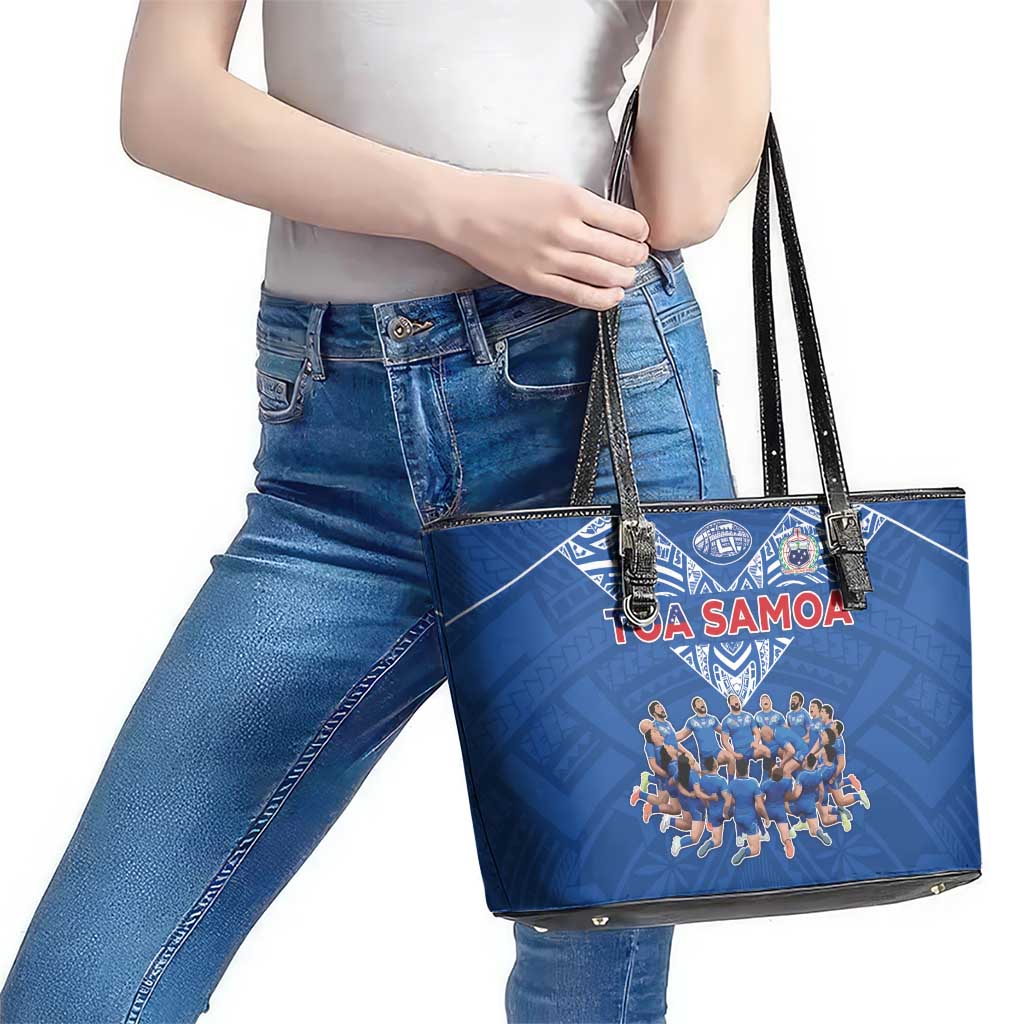 Toa Samoa Leather Tote Bag Samoan Warrior Spirit Rugby DT05 - Polynesian Pride