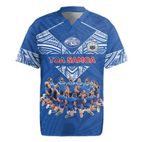 Toa Samoa Rugby Jersey Samoan Warrior Spirit Rugby DT05 Blue - Polynesian Pride