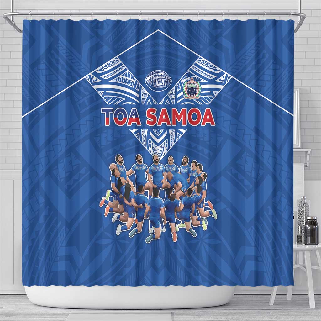 Toa Samoa Shower Curtain Samoan Warrior Spirit Rugby DT05 - Polynesian Pride