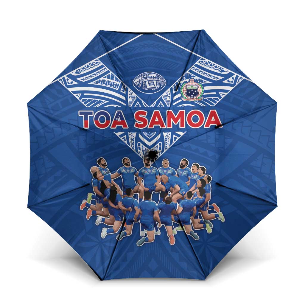 Toa Samoa Umbrella Samoan Warrior Spirit Rugby DT05 One Size Folded 11.42 inch Opened Diameter 37.4 inch Blue - Polynesian Pride