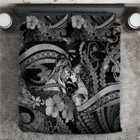 Maori Romantic Valentine Bedding Set The Hongi Kiss Black Galaxy DT05 Black - Polynesian Pride