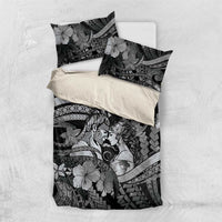 Maori Romantic Valentine Bedding Set The Hongi Kiss Black Galaxy DT05 US Twin 172cm x 218cm Black - Polynesian Pride