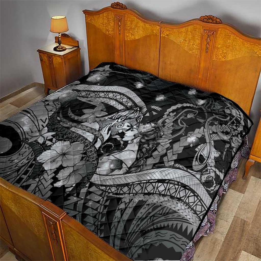 Maori Romantic Valentine Quilt The Hongi Kiss Black Galaxy DT05 - Polynesian Pride