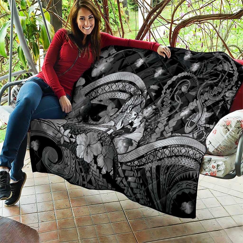 Maori Romantic Valentine Quilt The Hongi Kiss Black Galaxy DT05 - Polynesian Pride