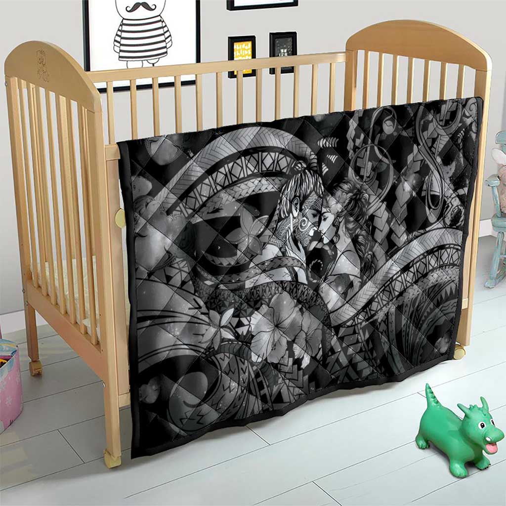Maori Romantic Valentine Quilt The Hongi Kiss Black Galaxy DT05 - Polynesian Pride