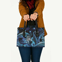 Maori Romantic Valentine Leather Bag The Hongi Kiss Blue Galaxy DT05 - Polynesian Pride