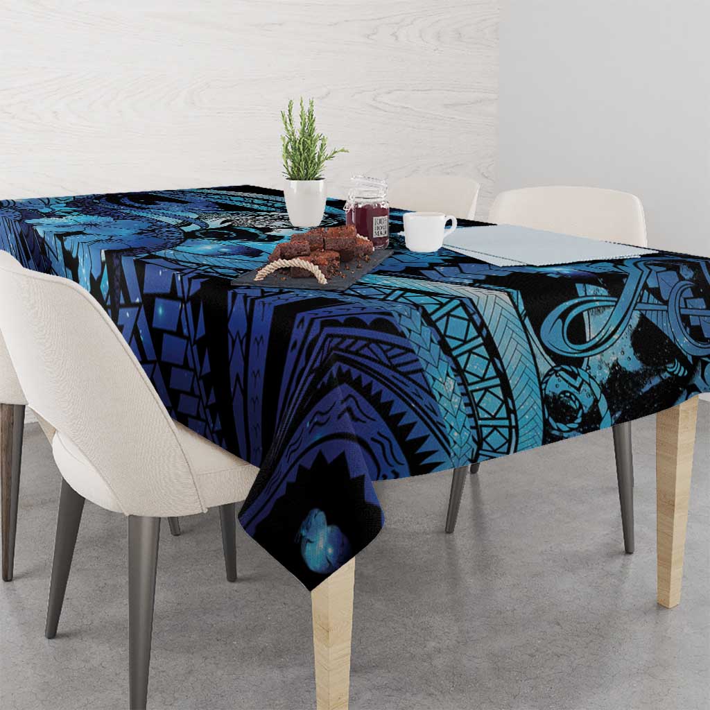 Maori Romantic Valentine Tablecloth The Hongi Kiss Blue Galaxy DT05 - Polynesian Pride