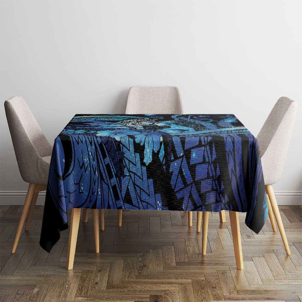 Maori Romantic Valentine Tablecloth The Hongi Kiss Blue Galaxy DT05 - Polynesian Pride