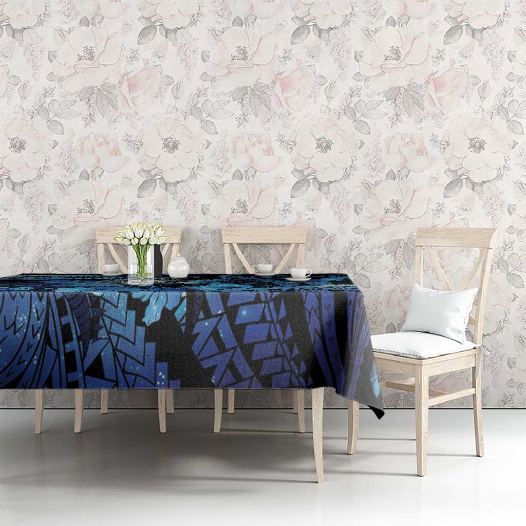Maori Romantic Valentine Tablecloth The Hongi Kiss Blue Galaxy DT05 - Polynesian Pride