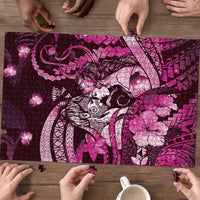Maori Romantic Valentine Puzzle The Hongi Kiss Pink Galaxy DT05 - Polynesian Pride