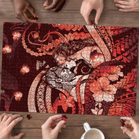 Maori Romantic Valentine Puzzle The Hongi Kiss Red Galaxy DT05 - Polynesian Pride