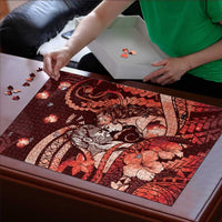 Maori Romantic Valentine Puzzle The Hongi Kiss Red Galaxy DT05 - Polynesian Pride